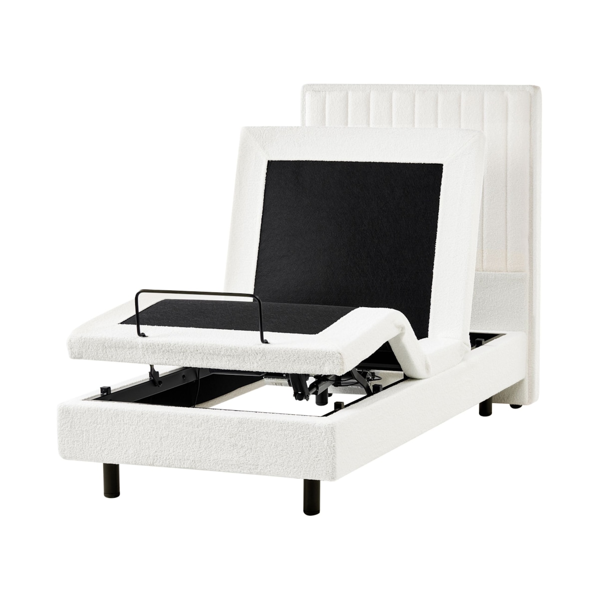 Łóżko regulowane Boucle DUKE II 90 x 200 cm Złamana biel