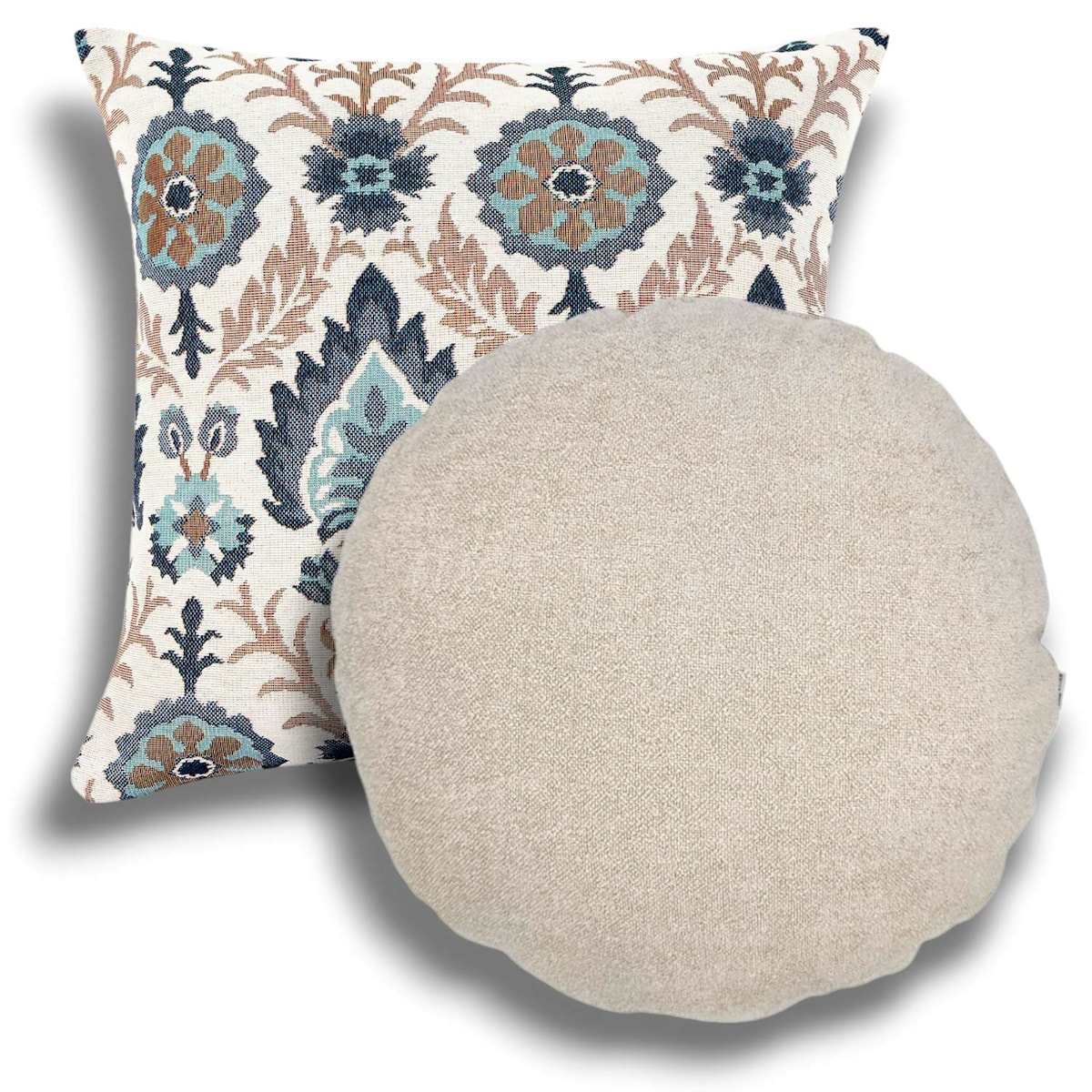 Kremowy komplet poduszek dekoracyjnych w etniczne wzory Aria - Ronda