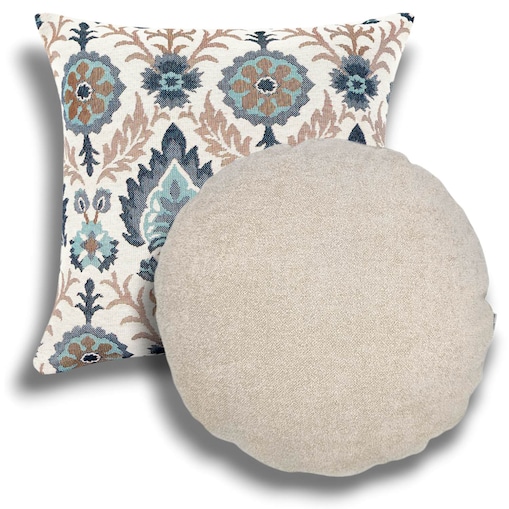Kremowy komplet poduszek dekoracyjnych w etniczne wzory Aria - Ronda