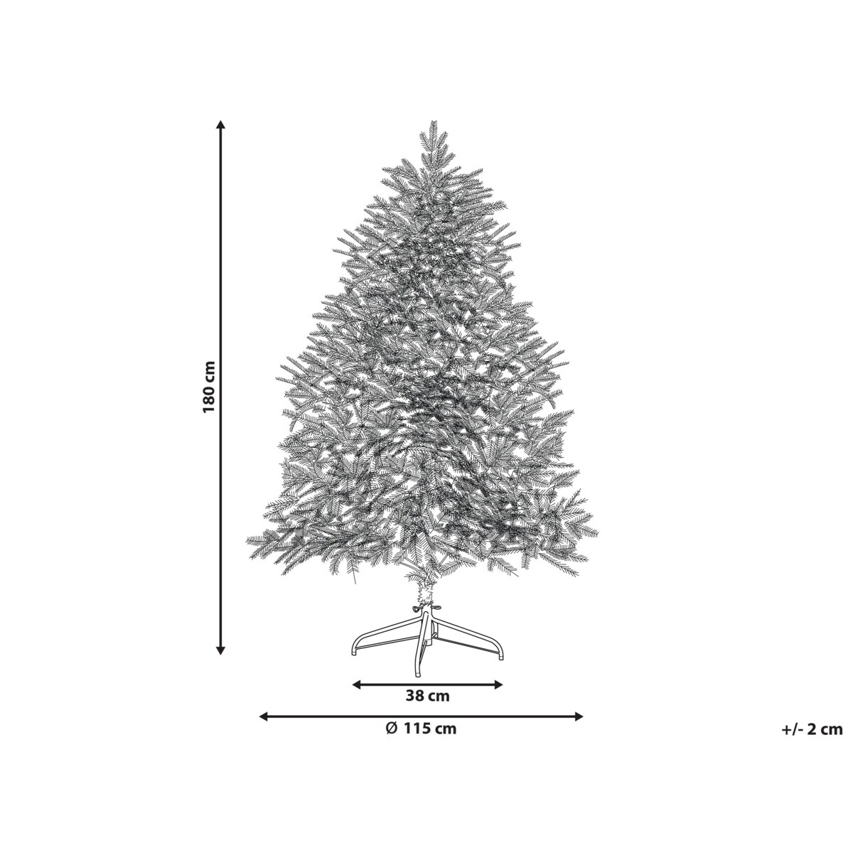 Ośnieżona sztuczna choinka 180 cm biała BRISCO