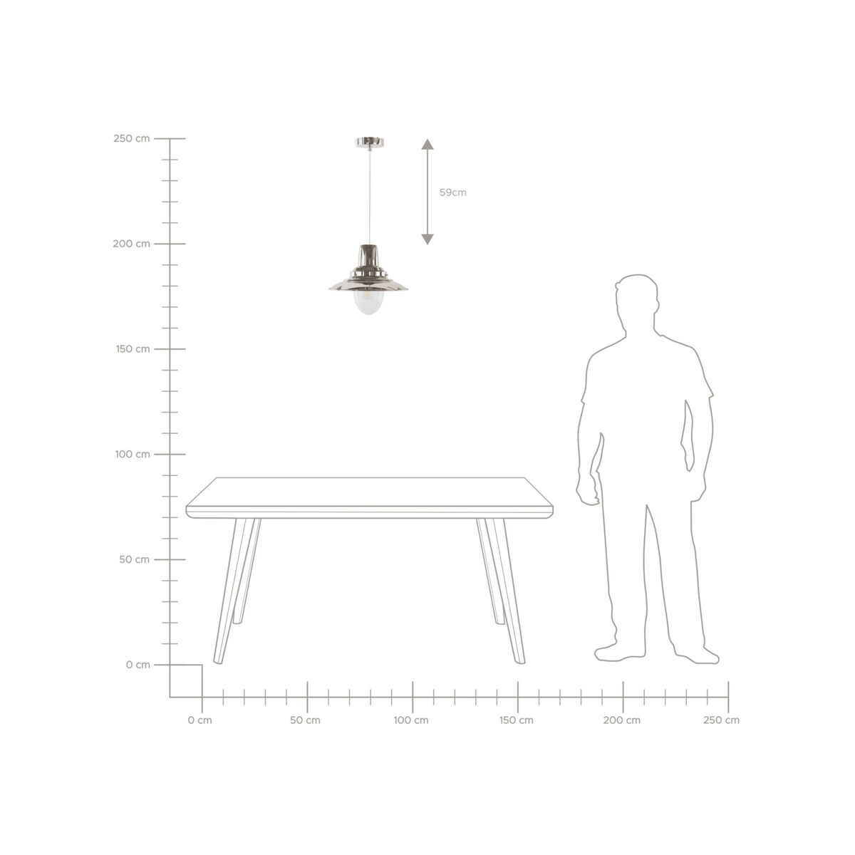 Lampa wisząca metalowa srebrna PINEGA