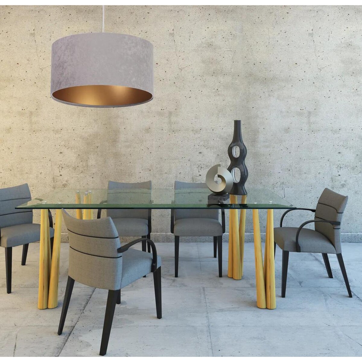 Lampa wisząca HOME 40 szara/złota