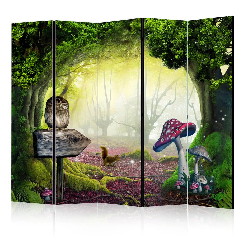 Parawan akustyczny Dla dzieci 225x172 cm 5-częściowy zielony