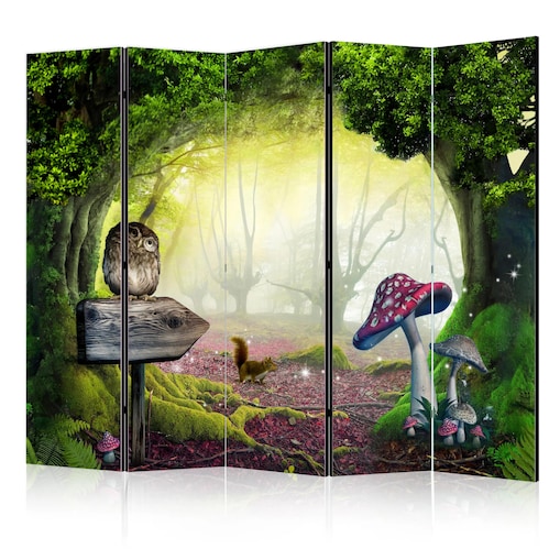 Parawan akustyczny Dla dzieci 225x172 cm 5-częściowy zielony