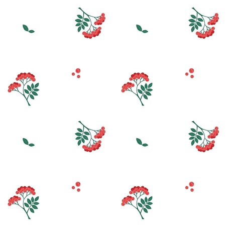 Poduszka świąteczna - jarzębinowe gałązki