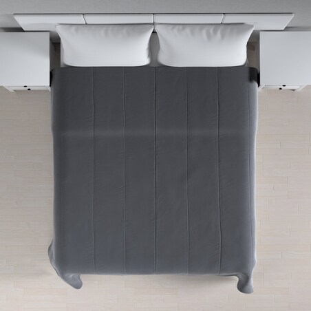 Narzuta pikowana w pasy Velvet 260x210 grafitowy szary