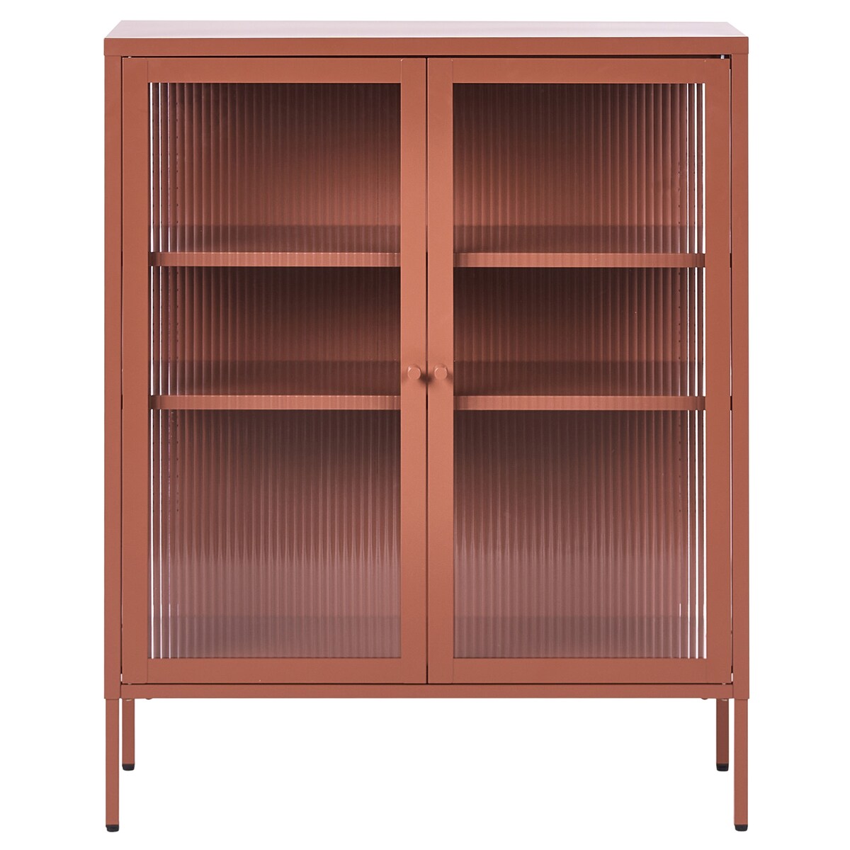 Szafka ze szklanymi drzwiami LERRYN Metal 90 cm Złoty brąz
