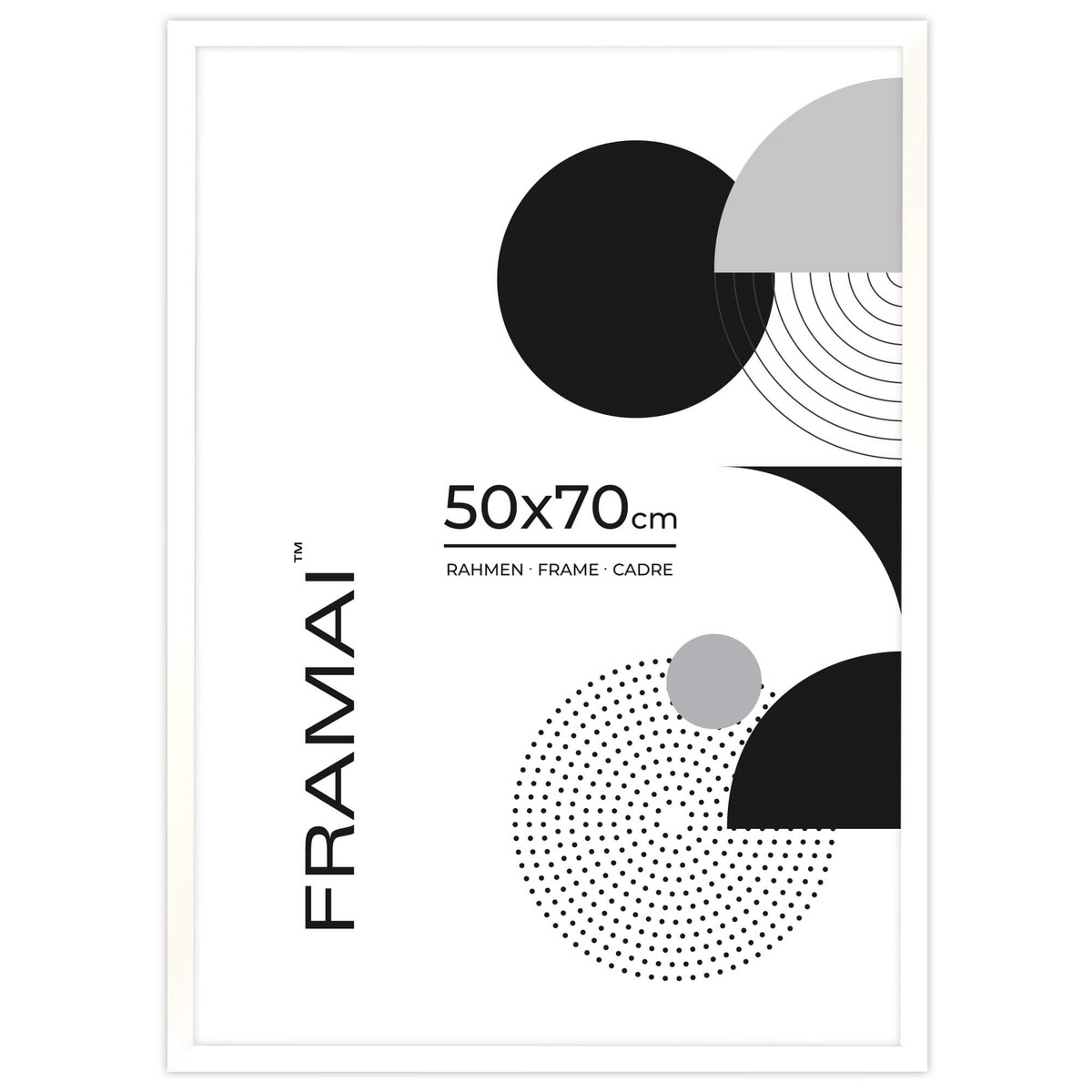 Ramka na zdjęcia 50x70 cm biała wisząca poziom pion rama MDF z plexi klasyczna ramka