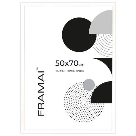 Ramka na zdjęcia 50x70 cm biała wisząca poziom pion rama MDF z plexi klasyczna ramka