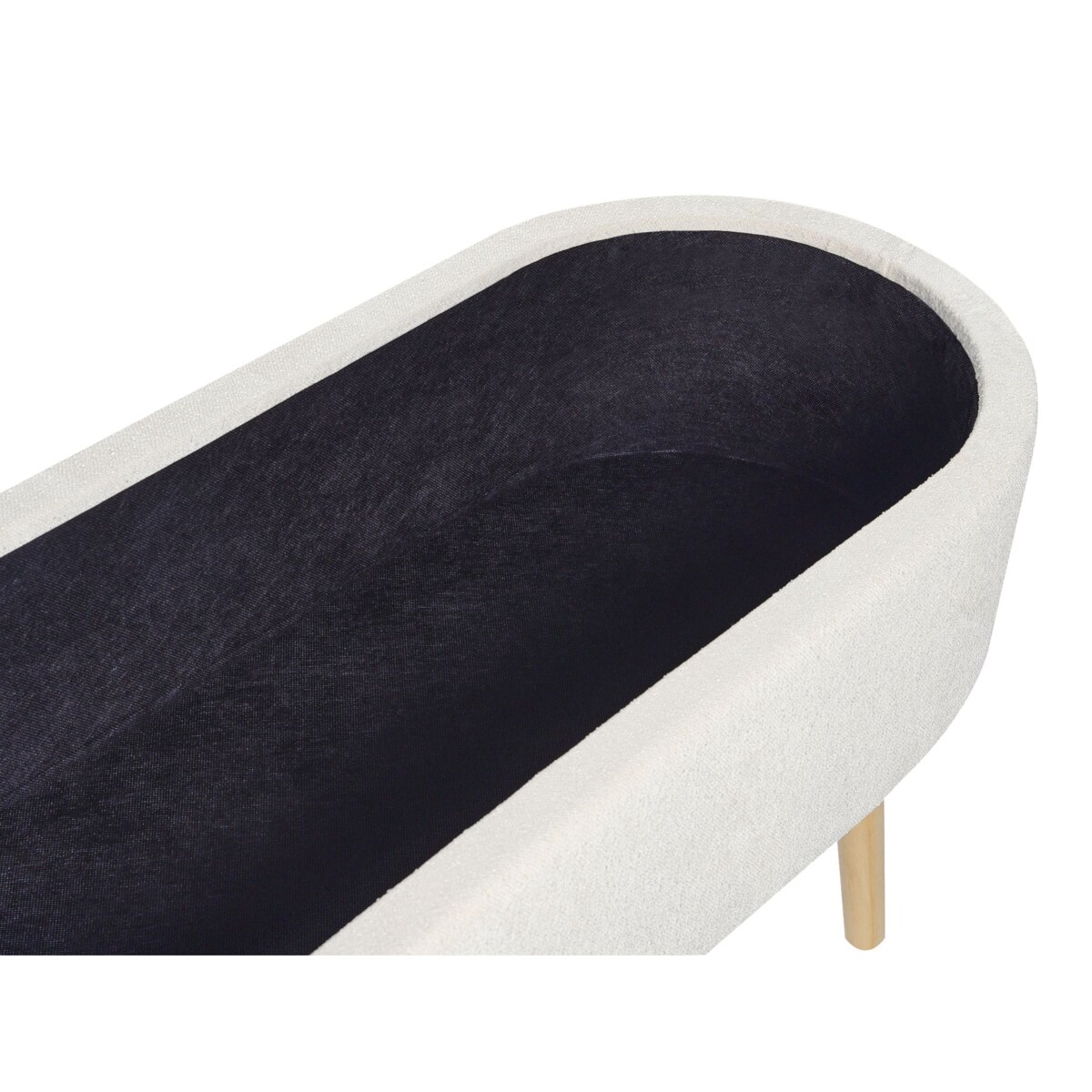 Ława OKLAHOMA Tkanina szenilowa Złamana biel