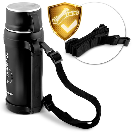 Termos turystyczny z paskiem na kawę herbatę 1500ml Berdsen