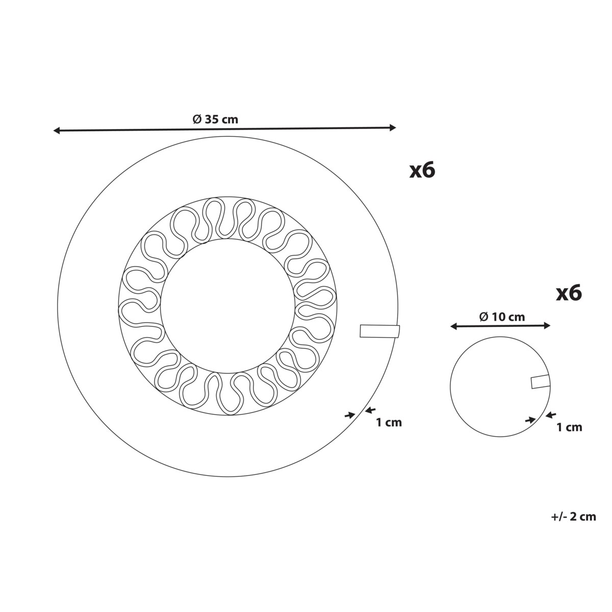 Zestaw 12 podkładek na stół PEPPERBERRY Naturalny Trawa morska