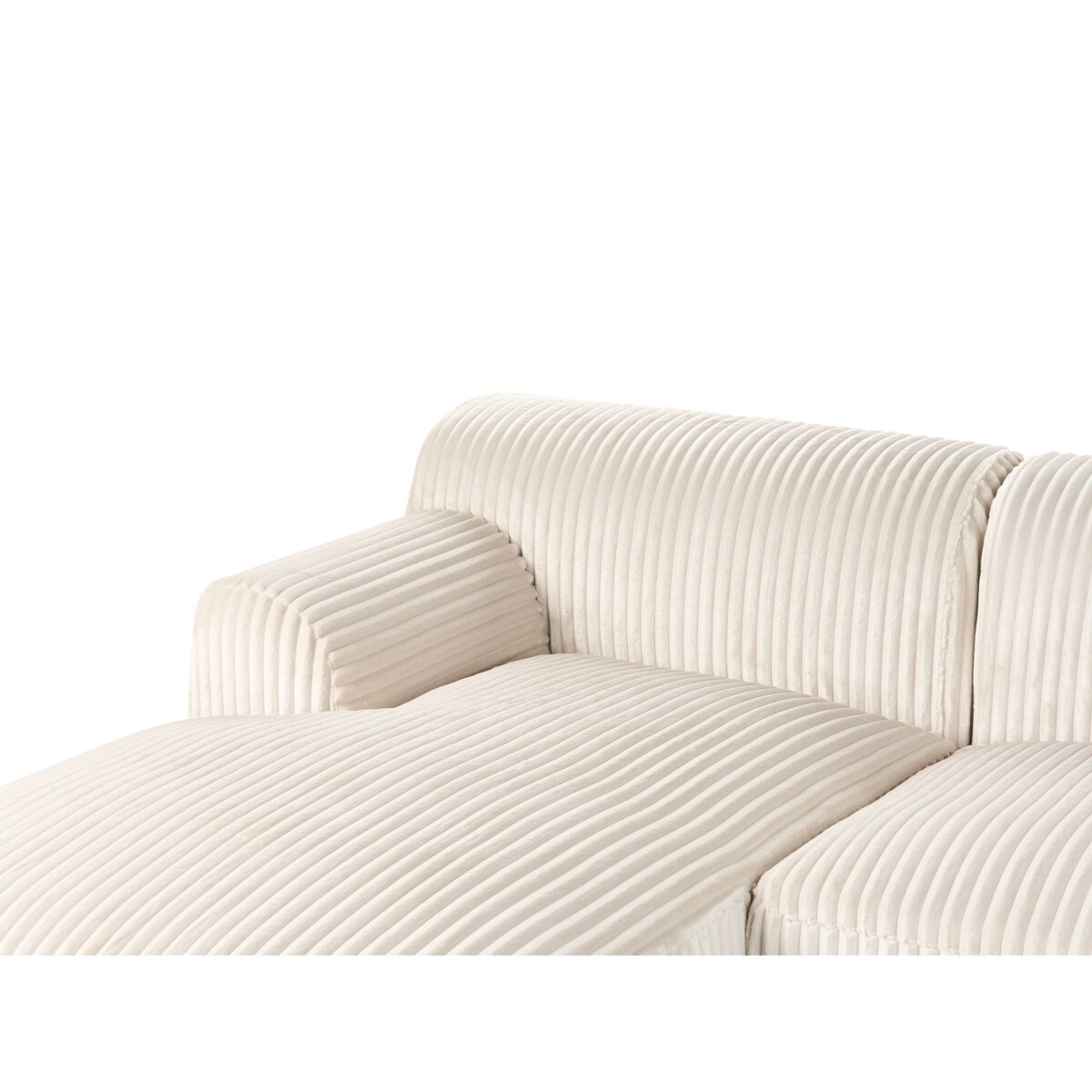 Narożnik prawostronny sztruksowy złamana biel STENUM