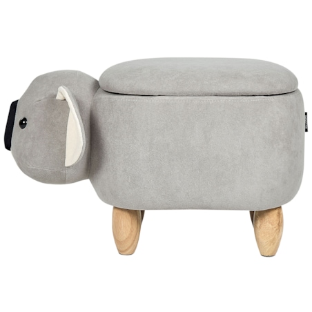 Pufa zwierzak ze schowkiem welurowa szara COALA