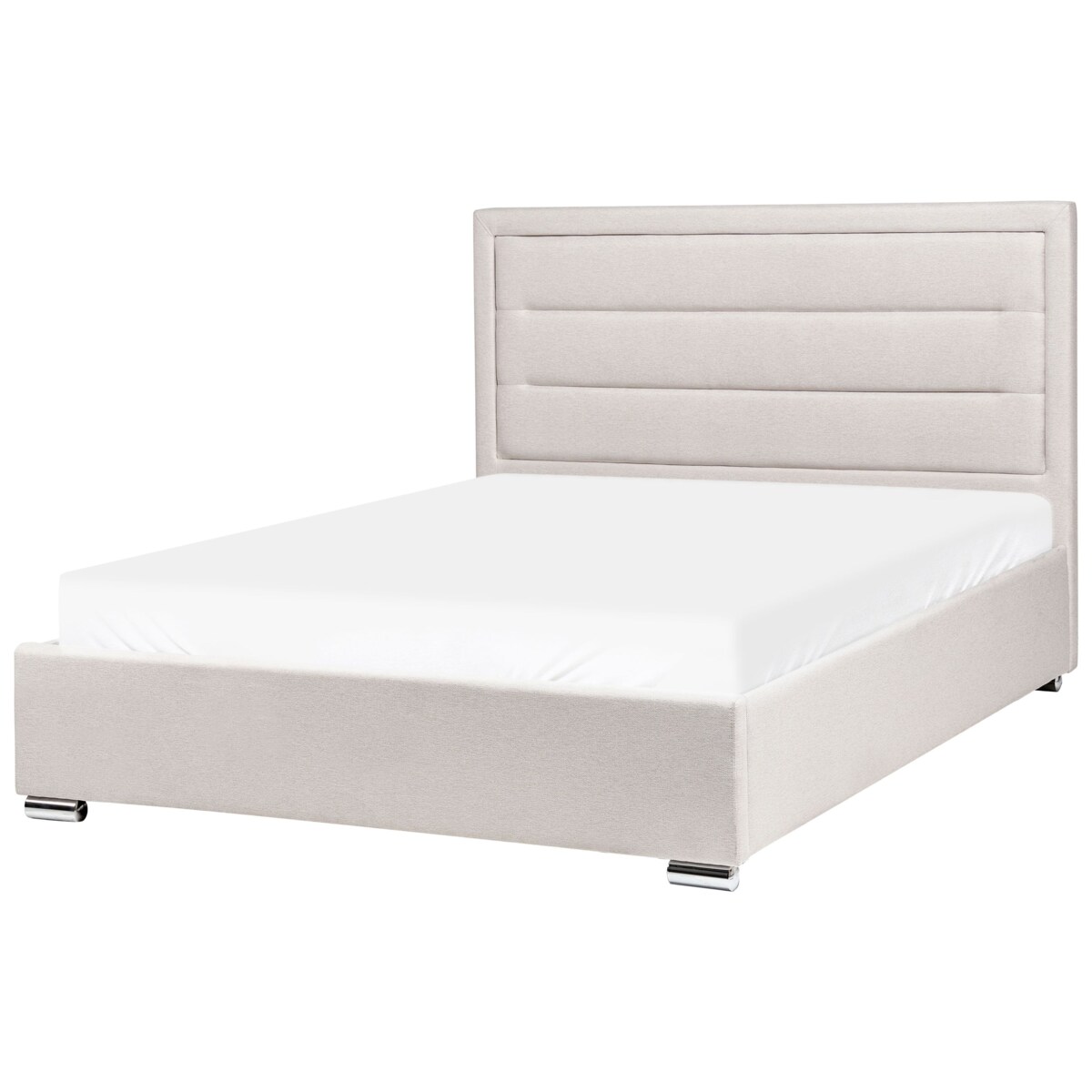 Łóżko z pojemnikiem ROUEN 140 x 200 cm Jasnobeżowy