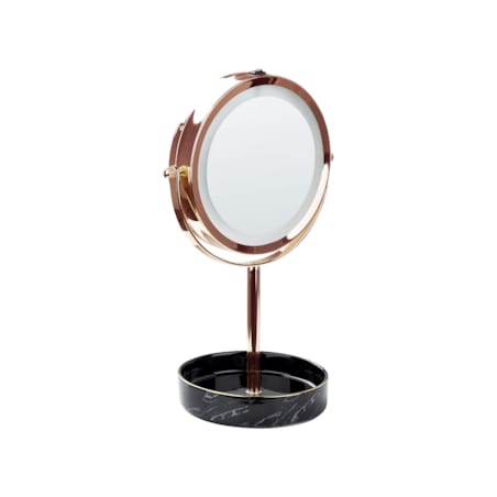Lusterko kosmetyczne LED ø 26 cm różowe złoto z czarnym SAVOIE