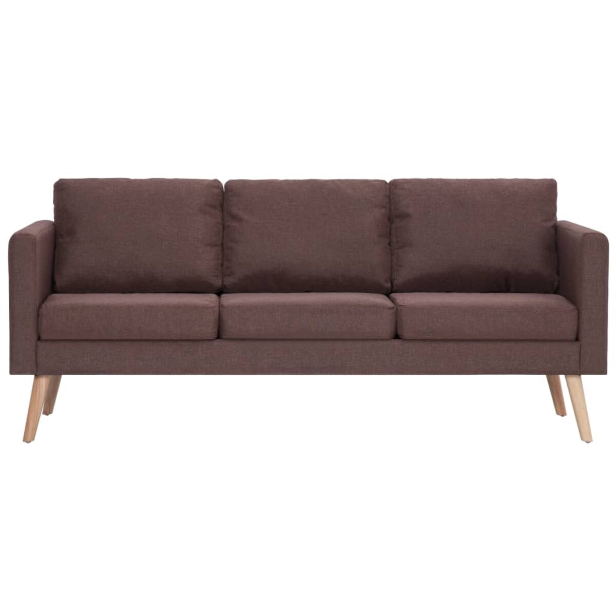 vidaXL 3-osobowa sofa tapicerowana tkaniną, brązowa