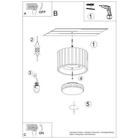 Plafon AURA 1 zielony oliwkowy Gx53