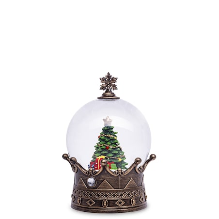 Szklana kula śnieżna z pozytywką 19x12x12 cm LED NATALE