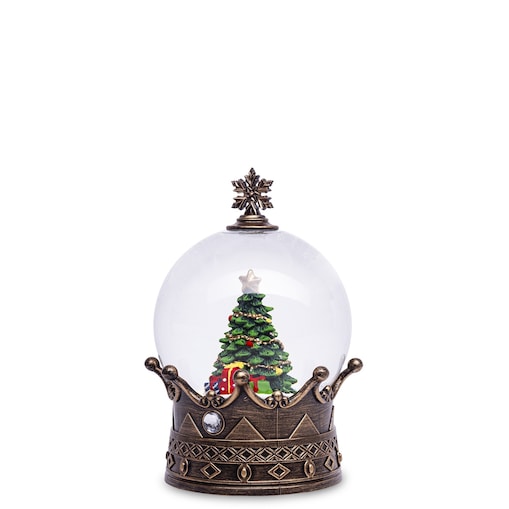 Szklana kula śnieżna z pozytywką 19x12x12 cm LED NATALE