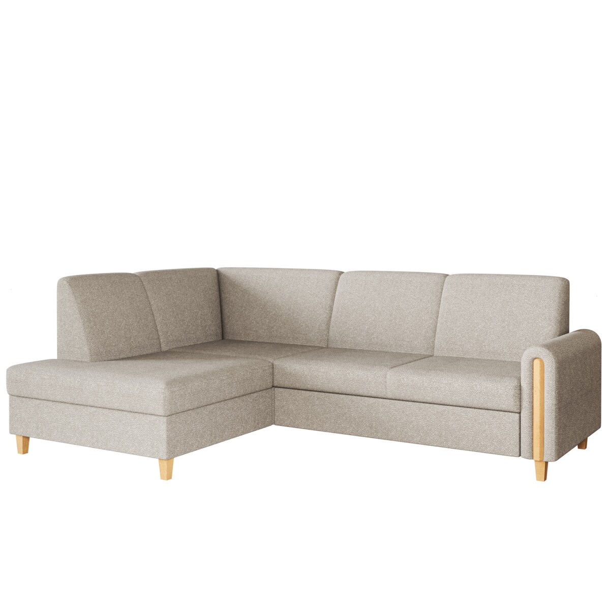 Rozkładany narożnik FLORA w tkannie bubble lewostronny- beżowy