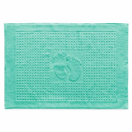 Dywanik łazienkowy 50x70 Stopki, 100% bawełna, kolor turkus