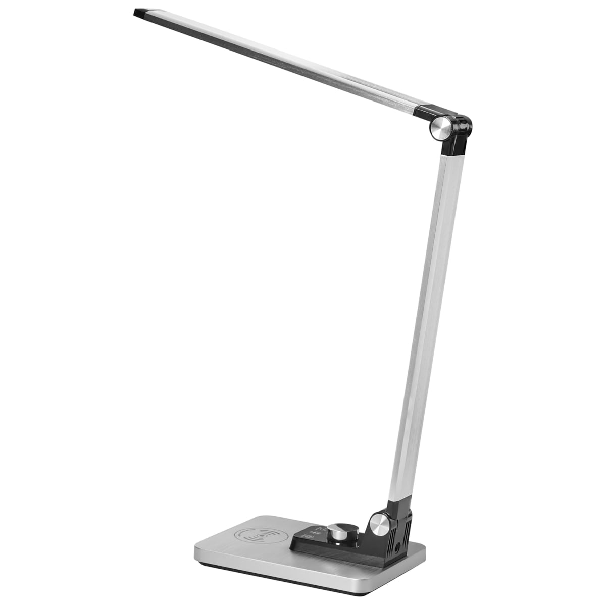 Lampa biurkowa LED ENIF Z ładowarką indukcyjną Srebrny