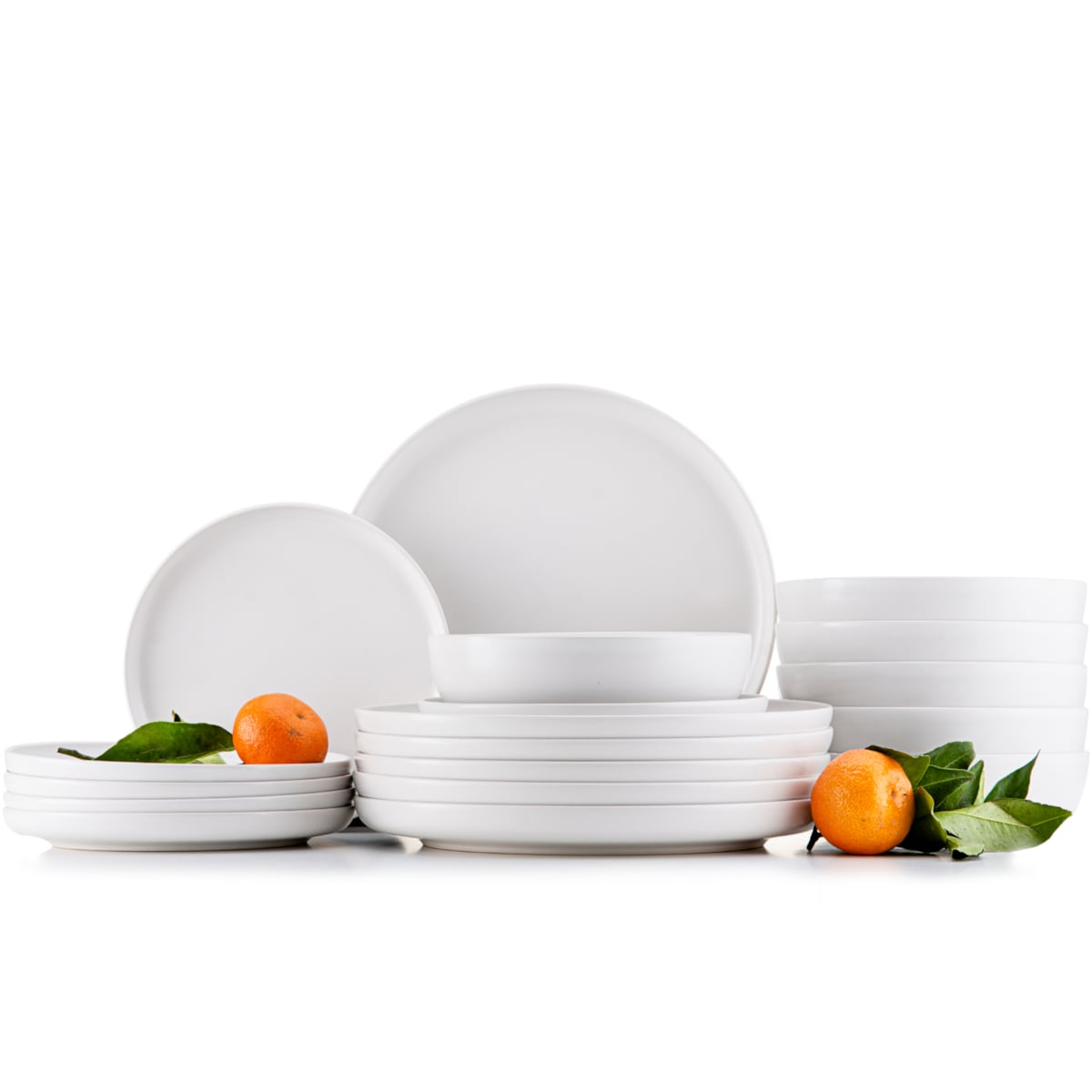 KONSIMO VICTO Elegancki zestaw obiadowy 6-osobowy biały (18 elementów)