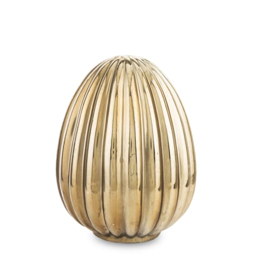 Dekoracja - złote jajko 16x10x10 cm ceramiczne TATIM