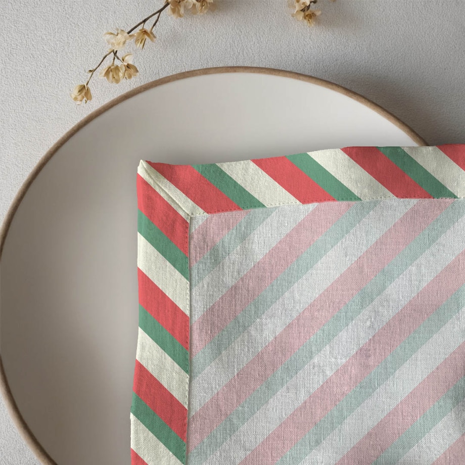 Serwetki świąteczne - Kolorowe pasy (2 szt.)