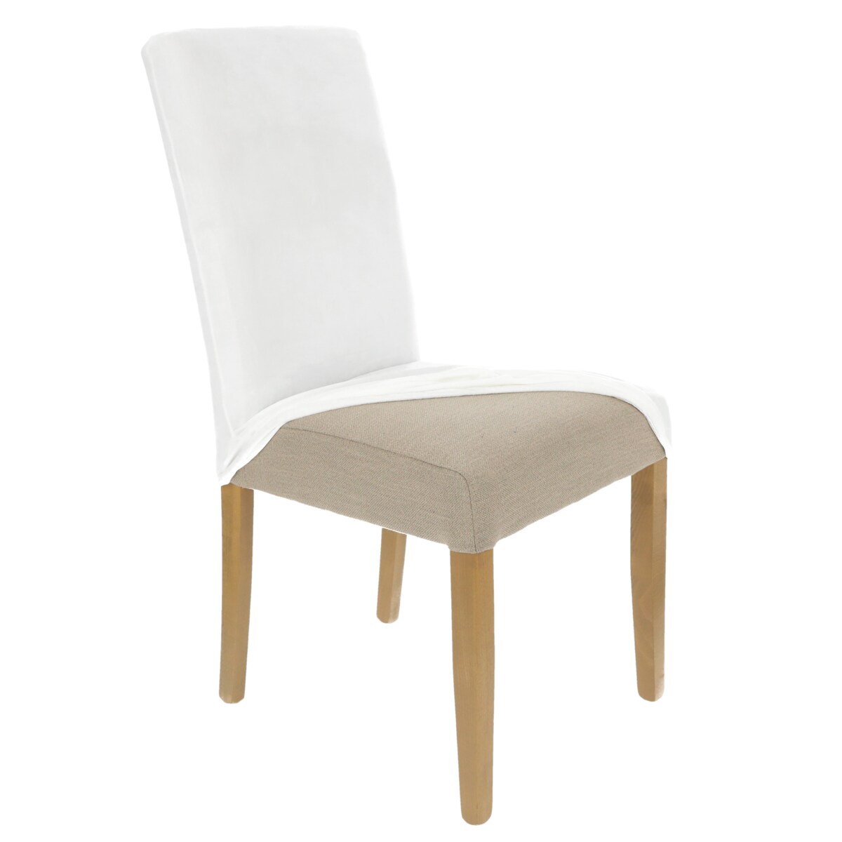 POKROWIEC NA KRZESŁO BIAŁY WELUR ELASTYCZNY [21WO]