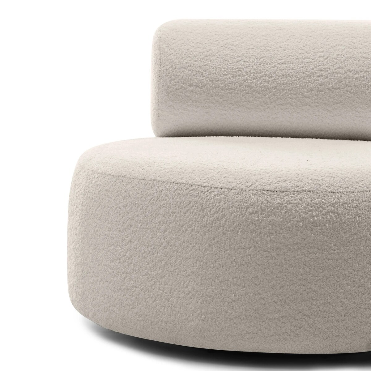 Fotel obrotowy bouclé jasnobeżowy Orvieto