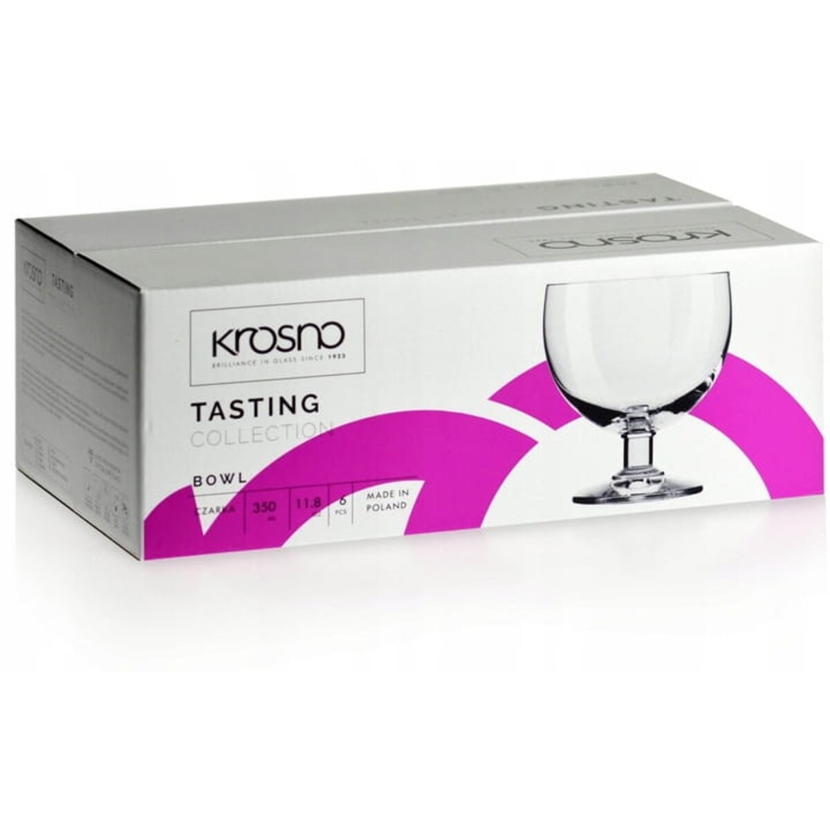 Pucharki Czarki na Lody Desery Szklane Krosno Tasting 6 szt Klasyczne Zestaw