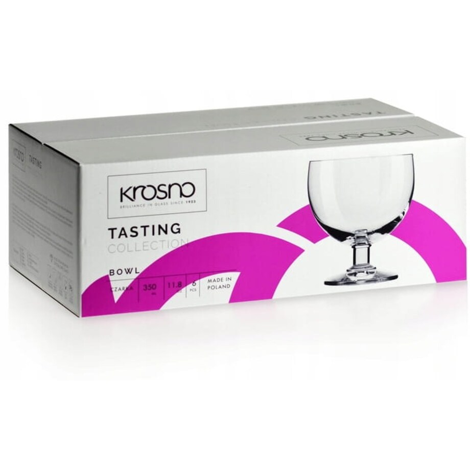 Pucharki Czarki na Lody Desery Szklane Krosno Tasting 6 szt Klasyczne Zestaw