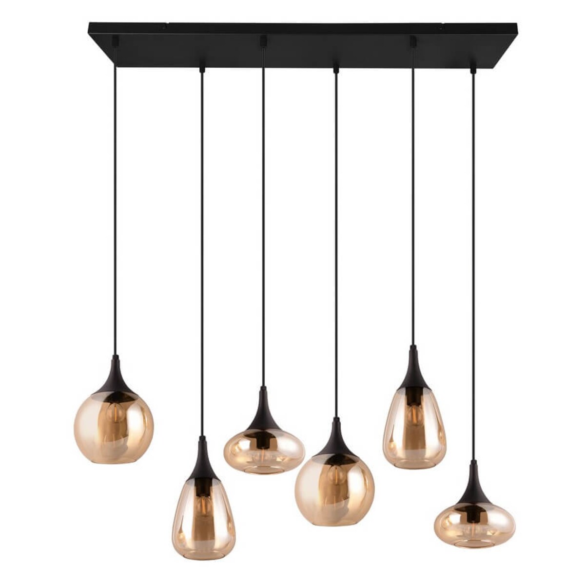 Wielopunktowa lampa zwieszana Lumina 317000613 Trio czarna bursztynowa