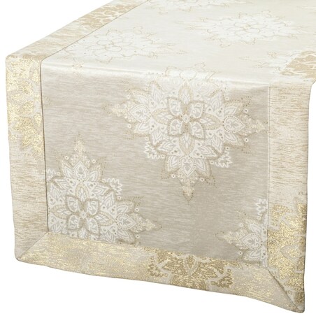 Bieżnik plamoodporny LX-6475-3260 - 40x180 cm - beżowy - 40cm x 180cm