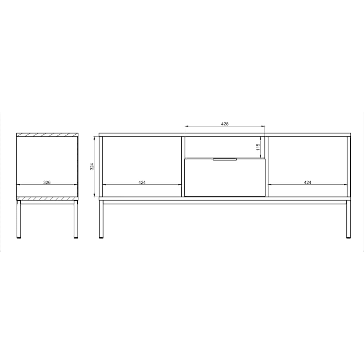 Szafka RTV Austin 135 kaszmir & złota