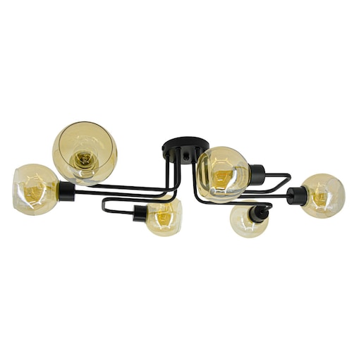 Szklana lampa sufitowa Tango 3040/6 BL 21QG loftowe kule szklane czarne
