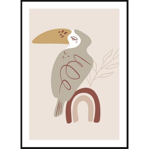 Poster Story, Plakat, Obraz - Rysunkowy Tukan, wymiary 21 x 30 cm
