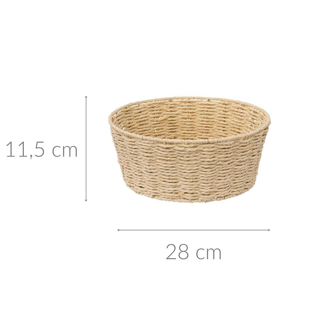 Koszyk na owoce Kord, okrągły, pleciony, Ø 28 cm