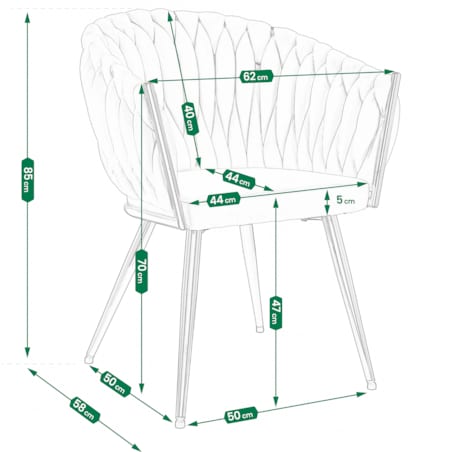 Krzesło welurowe eleganckie MOLTO beżowe tapicerowane