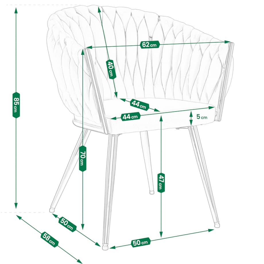 Krzesło welurowe eleganckie MOLTO beżowe tapicerowane