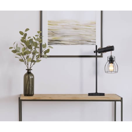 Stołowa lampa Mina 15326TNB stojąca do sypialni czarna