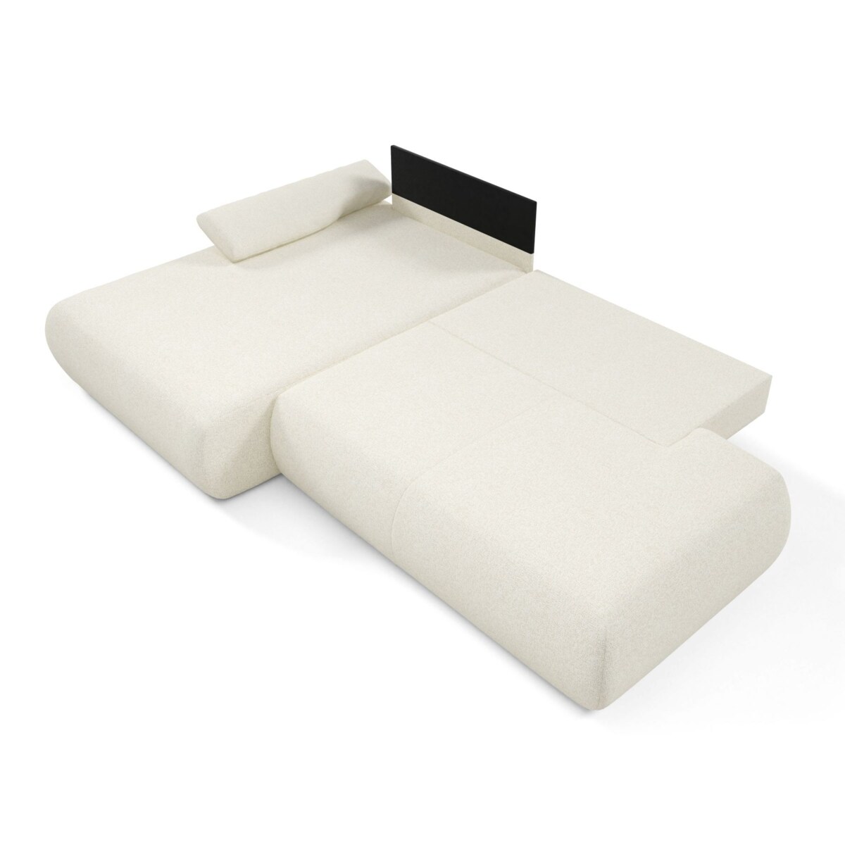 Narożnik rozkładany PENTI z pojemnikiem na pościel, lewy, ecru