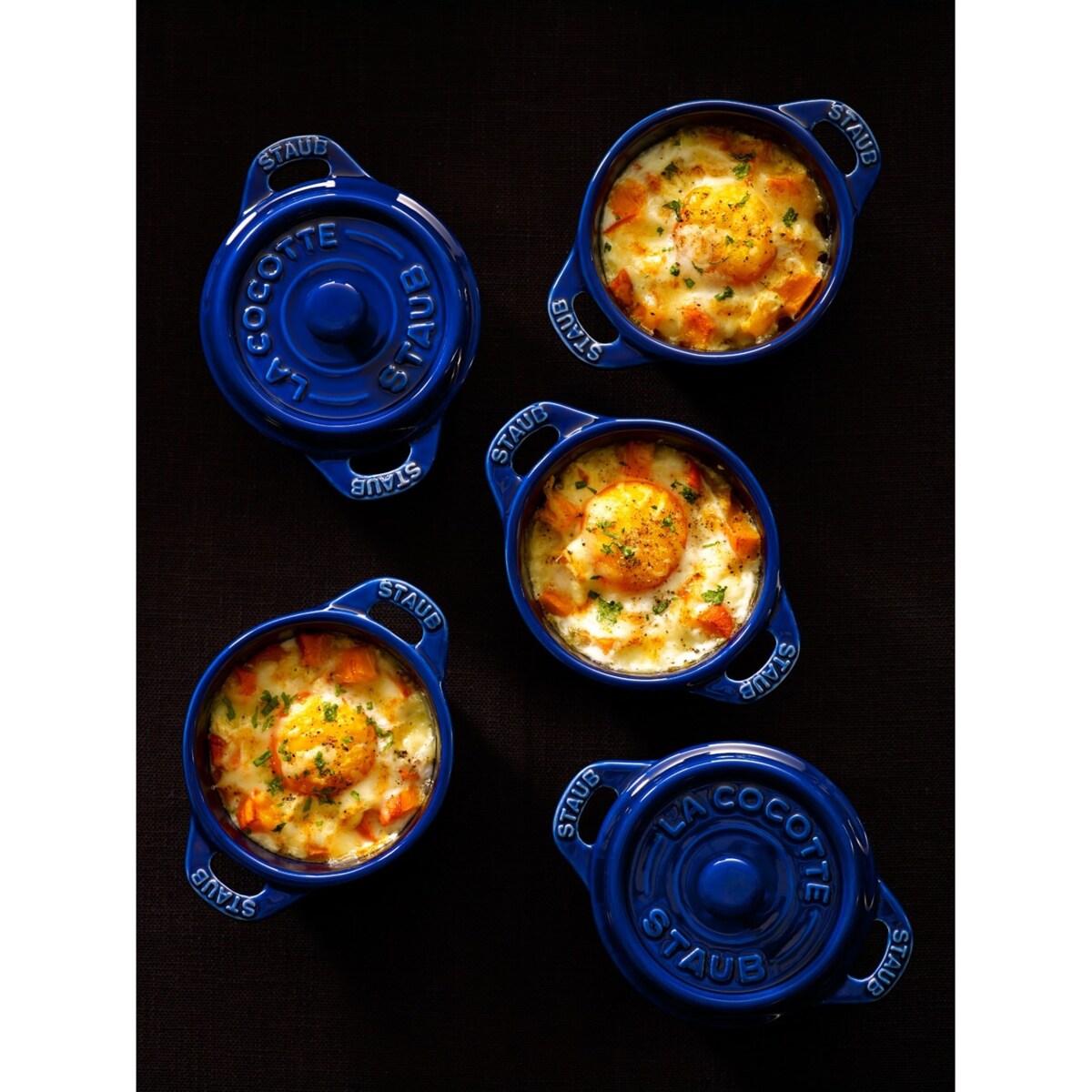 Staub Mini Cocotte Okrągły - 200 ml, Niebieski