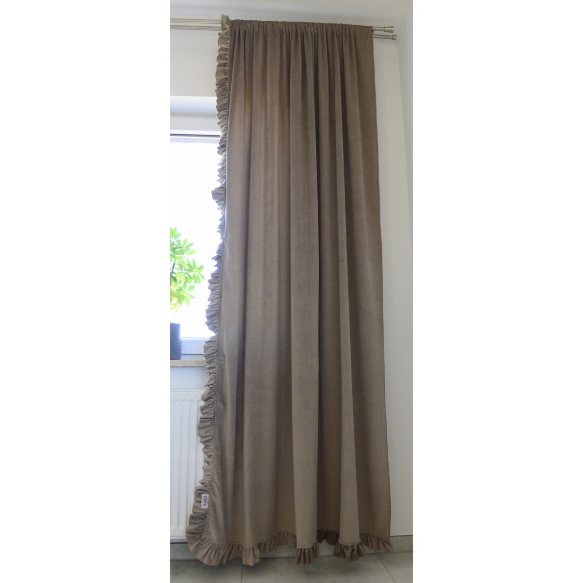 Zasłona Na Okno Okna Z Falbanką Do Salonu Sypialni 150X250 Cm Boho Beż