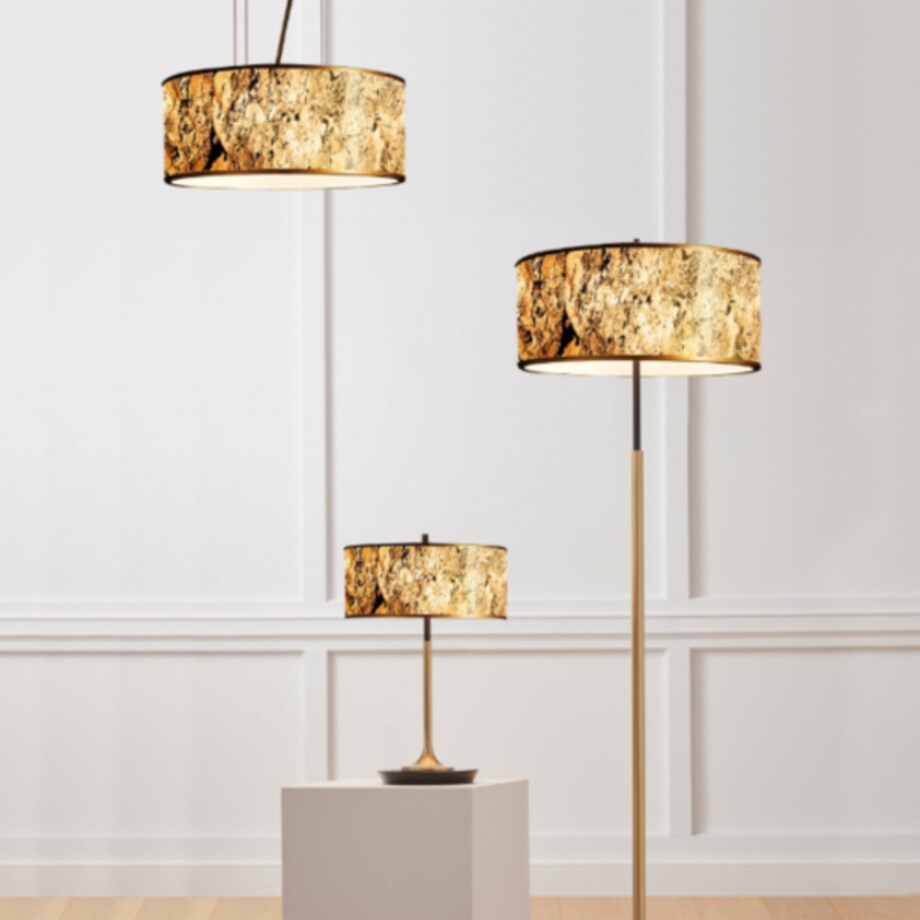 LAMPA stołowa MARBLE STONE MTLR-6630 Abigali stojąca LAMPKA marmurowa czarna złota