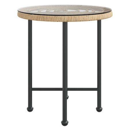 vidaXL Stół jadalniany, Ø50 cm, szkło hartowane i stal