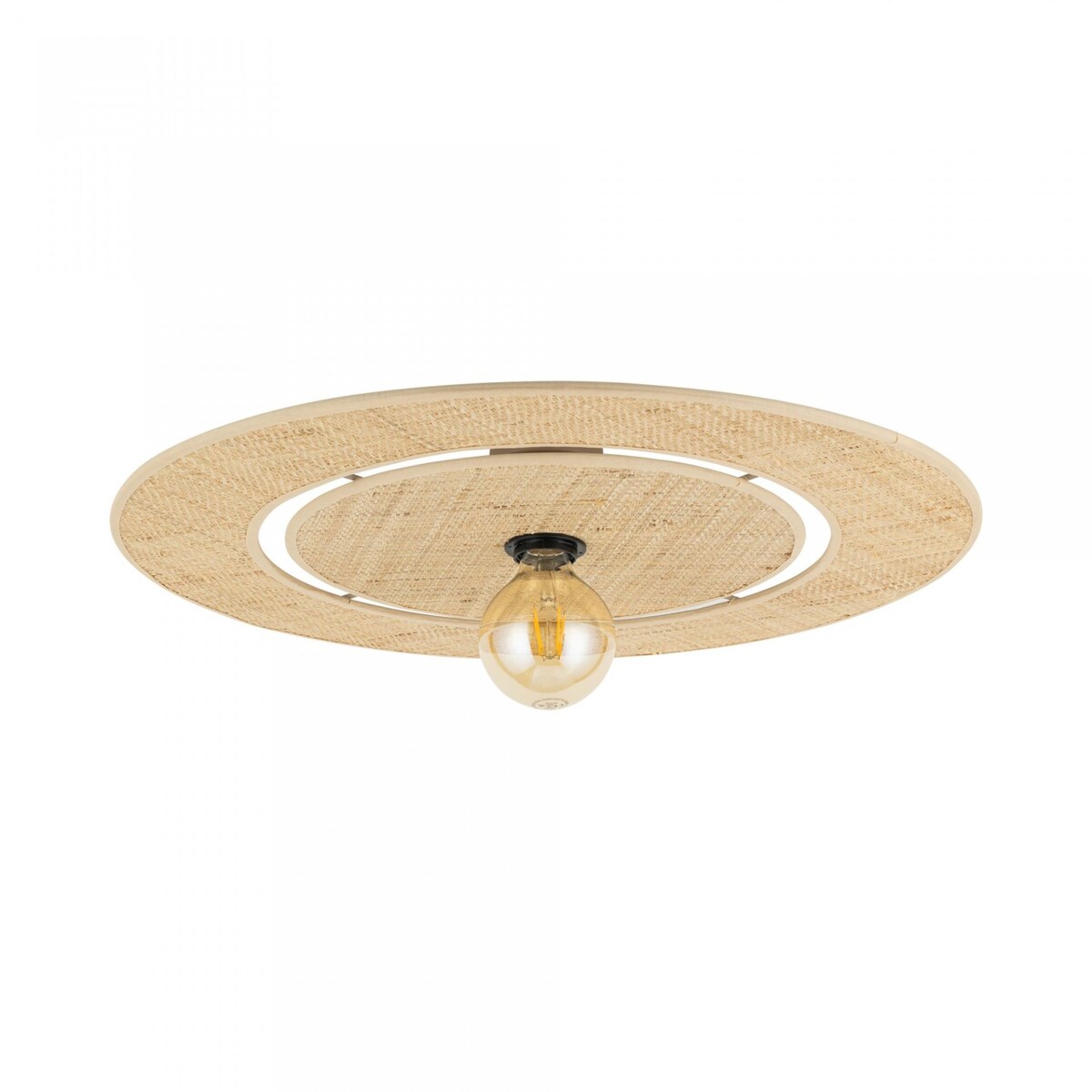 Lampa sufitowa TK Lighting CALMA 600 60 cm boho rattan/rafia beżowa E27 do salonu sypialni