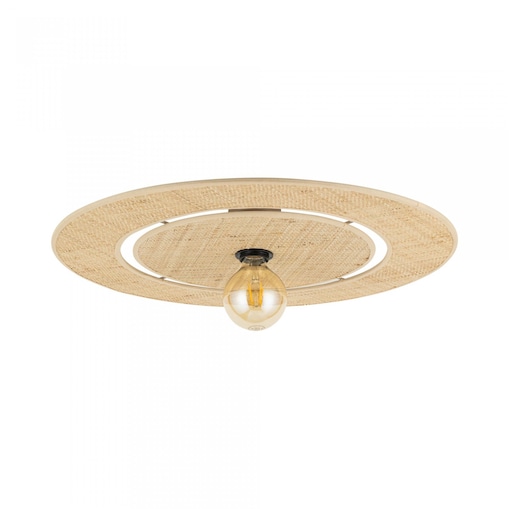 Lampa sufitowa TK Lighting CALMA 600 60 cm boho rattan/rafia beżowa E27 do salonu sypialni